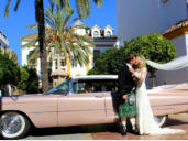 Classic wedding car hire, hens photoshooting