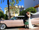 Classic wedding car hire, hens photoshooting